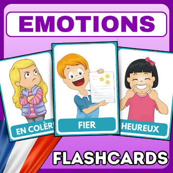 Preview of Feelings & Emotions (Sentiments et Émotions) Flashcards Vocabulary - French