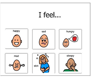 Preview of Feelings / Emotions Visual Aid ABA PEC PCS Boardmaker