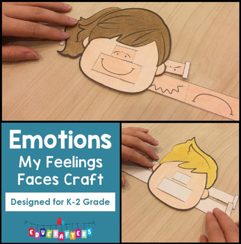 Preview of Feelings Faces Craft FREEBIE - Emotions
