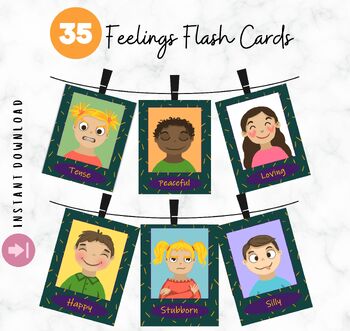Preview of Feelings Flash Cards, Emotions Cards, Feelings Cards, Self Regulation, Emotions