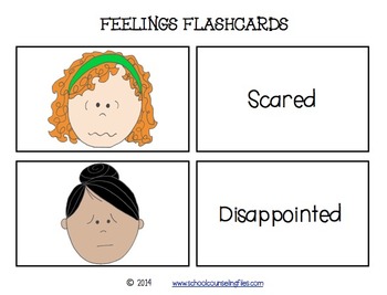 Feelings Flash Cards 1 by School Counseling Files | TpT