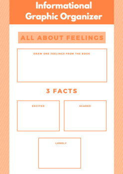 Preview of Feelings Informational Graphic Organizer - Kindergarten