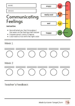 Preview of Feelings Journal & Worksheet