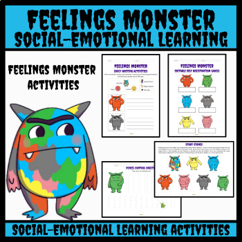 Preview of Feelings Monster Social Emotional Learning Activities Pack
