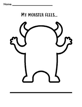 Feelings Monster Worksheet by Counselor Megan | Teachers Pay Teachers