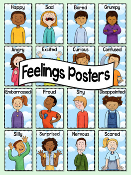 Preview of Feelings Posters and Chart - Emotions