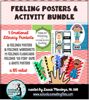 Preview of Feelings Posters & Emotions Activity Bundle - Save!