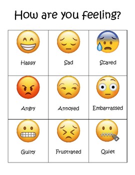 Feelings Prompt-Emoji by Carrie Teaches Music | Teachers Pay Teachers