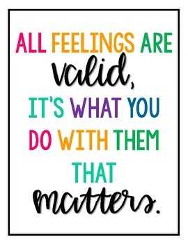 Feelings Quote Poster by Allie Szczecinski with Miss Behavior | TpT