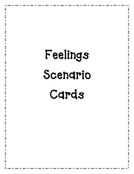 Preview of Feelings Scenario Cards