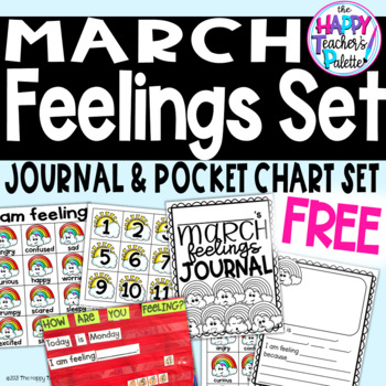 Preview of *SEL Feelings Set March Rainbows *Journal Writing and Pocket Chart Activity