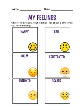 Feelings- Social Emotional Learning Activity by Meaningful for ...