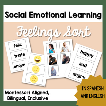 Preview of Feelings Sort Social Emotional Learning Bilingual