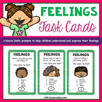 Social Emotional Lessons: Feelings Task Cards by Kiddie Matters | TPT