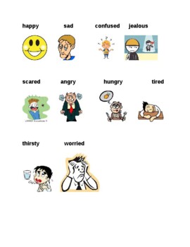 Preview of Feelings Text with Activities and Vocabulary Words