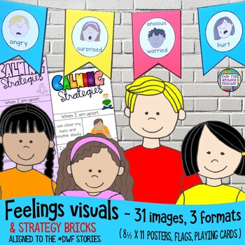 Preview of SEL visuals | identify, manage feelings, positive choices, calming strategies