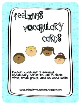 Preview of Feelings Vocabulary Cards - Social & Emotional Development