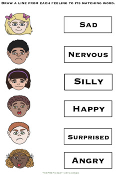 Preview of Feelings (Vocabulary Matching) Activity