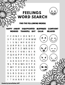 feelings word search by jameon s closet children s book resources