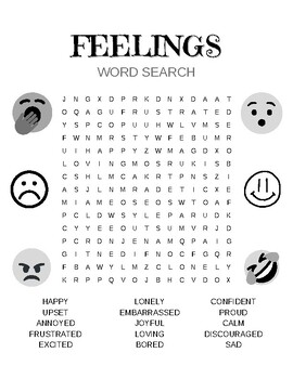 Feelings Word Search by Marissa G | TPT