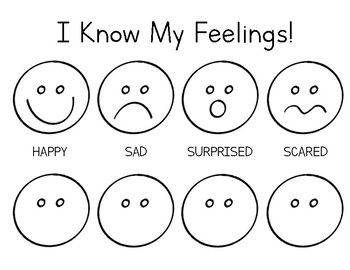 Feelings Worksheet for Toddlers by Faith Derasmo | TPT