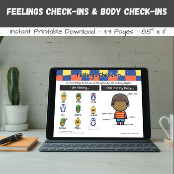 Preview of Feelings and Body Check-ins Worksheets