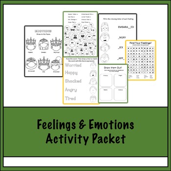 Preview of Feelings and Emotions Activity Packet