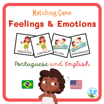 Preview of Feelings and Emotions Bilingual Portuguese & English Matching game - Sentimentos
