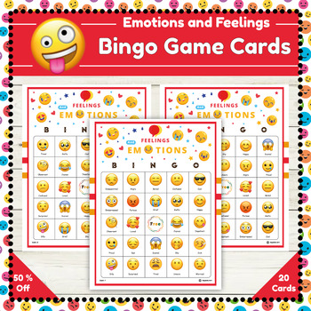 Feelings and Emotions Bingo Game Cards : Emotional Intelligence Challenge