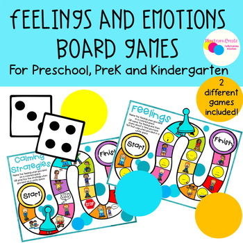 Preview of Feelings and Emotions Board Games and Visuals for Preschool PreK and Kinder
