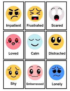 Feelings and Emotions Chart with Flash Cards by Sundaee Sprouts | TPT