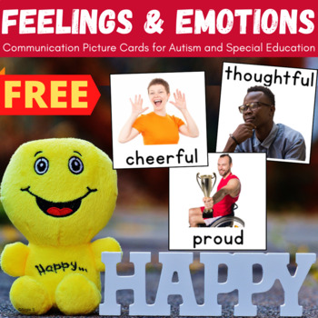 Preview of Feelings and Emotions Communication Picture Cards | Autism Visuals FREE