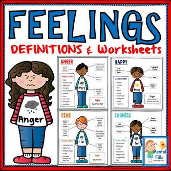 Preview of Feelings and Emotions Definition Cards and Posters