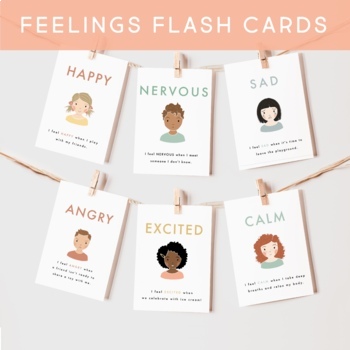 Preview of Feelings and Emotions Flash Cards Calming Corner Montessori Classroom