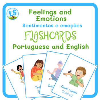 Preview of Feelings and Emotions Flashcards - PORTUGUESE and ENGLISH