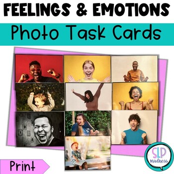 Preview of Emotion Cards with Real Pictures Feelings Flashcards for Emotion Identification