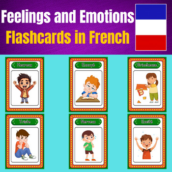 Feelings and Emotions Learning Cards in French For Kids. by StudySage Shop