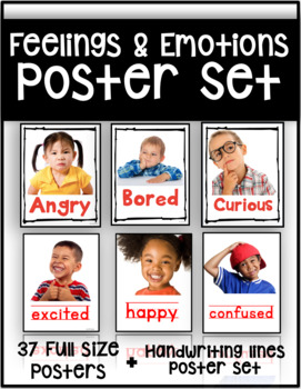 Preview of Feelings and Emotions Poster Set with Real People (37 pages)