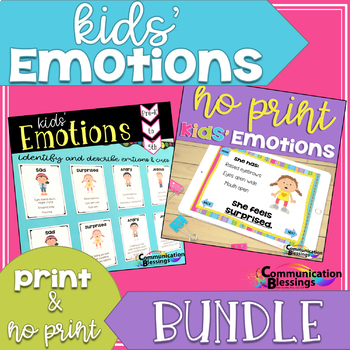 Preview of Feelings and Emotions Printables and No Print Bundle