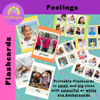 Preview of Feelings and Emotions Vocabulary Flashcards