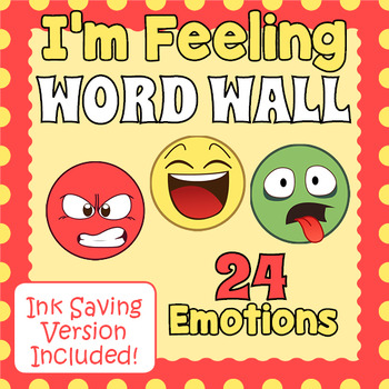 Preview of Feelings and Emotions Word Wall Vocabulary Slips