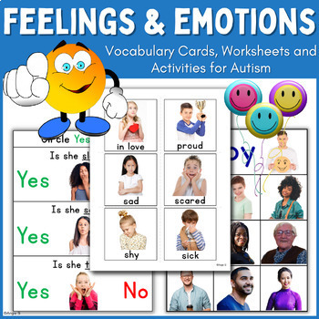 Preview of Feelings and Emotions Worksheets Activities Real Pictures Autism Sped