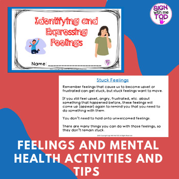 Preview of Feelings and Mental Health Activities and Tips