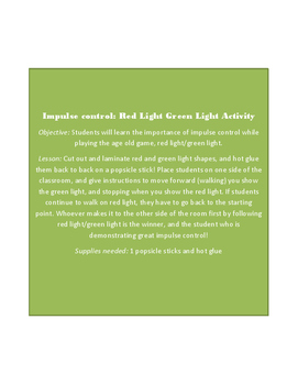 Preview of Impulse control: red light/green light game
