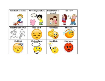 Feelings chart - I messages by Jenelle Temes | TPT
