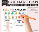 Feelings check-in worksheet, Feelings thermometer, Calming