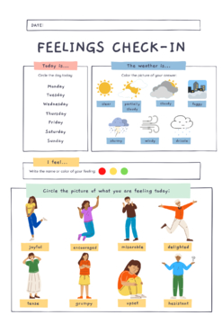Preview of Feelings check-list