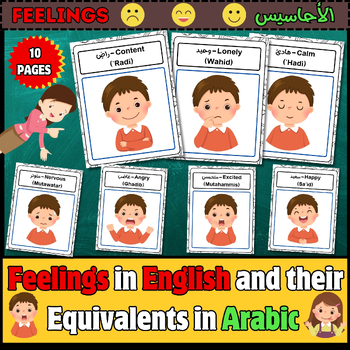 Preview of Feelings in English and Arabic: Language Learning Resource