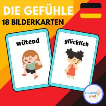 Preview of Feelings in German , die Gefühle Bilderkarten .
