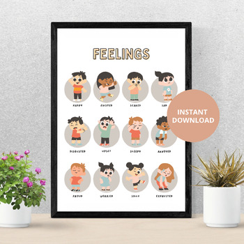 Preview of Feelings poster, emotions poster, calming corner, montessori poster, classroom